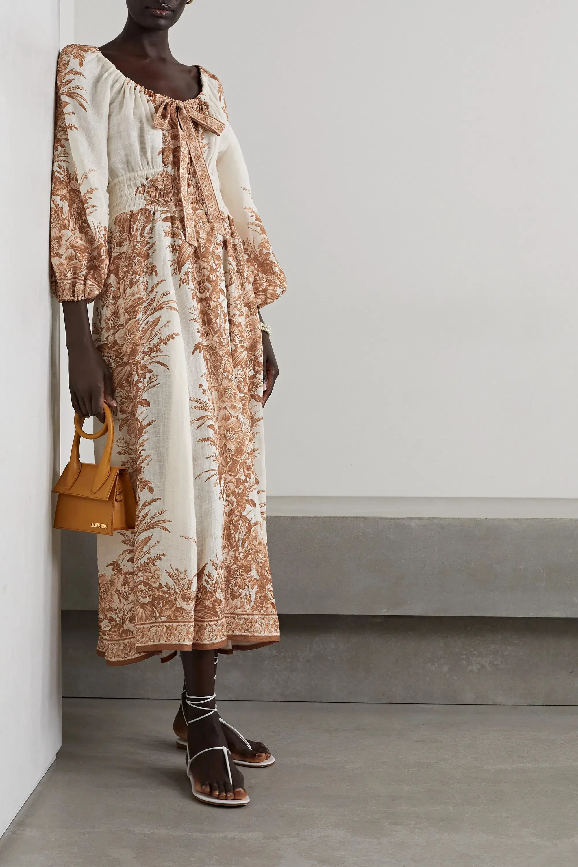 Zimmermann Moonshine Printed Linen Midi Dress Print Size 2 - Image 4
