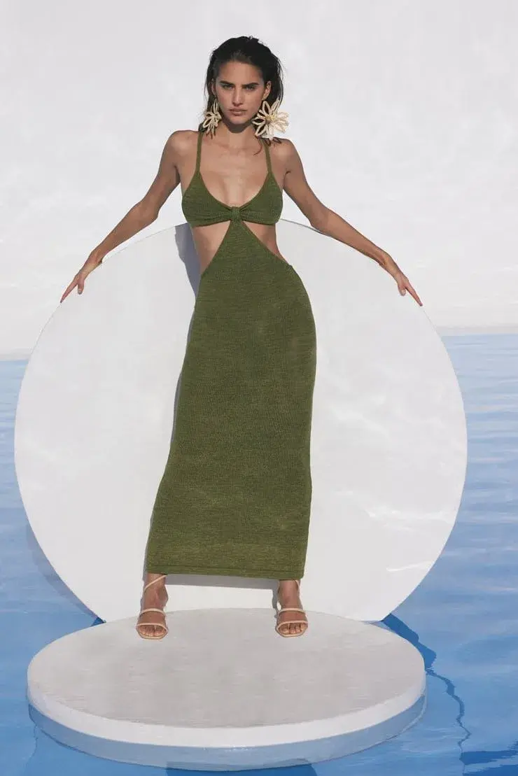 Cult Gaia Serita Dress Green Size 8 - Image 2