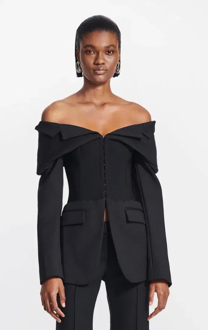 Dion Lee Hook Eye Tube Blazer Black Size 6 - Image 2