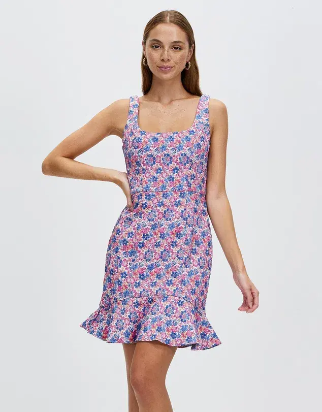 Bariano Azzure Scoop Neck Fit And Flare Mini Dress Print Size 6 for rent on The Volte - main image