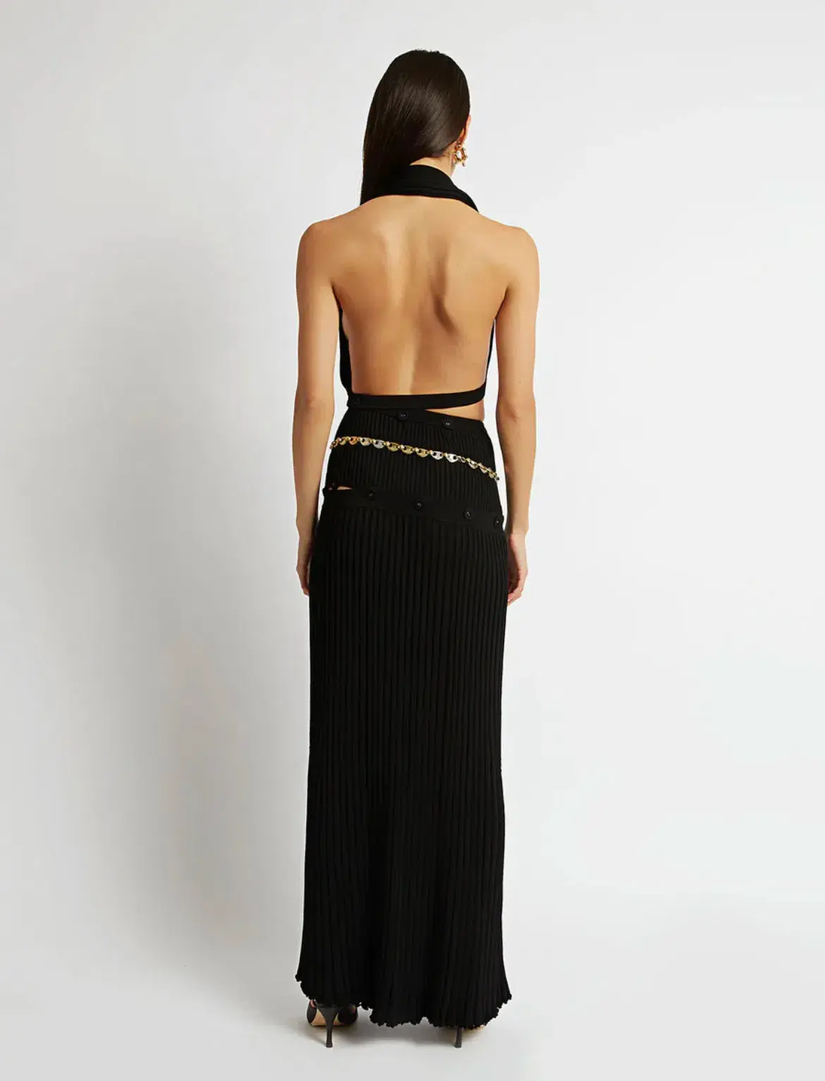 Christopher Esber The Deconstruct Backless Halter Dress Black Size AU 8 - Image 2
