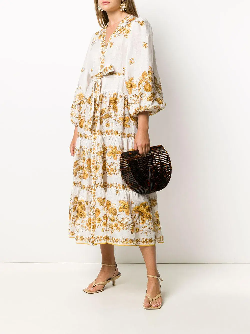 Zimmermann Floral Tiered Amelie Dress Print Size 3 - Image 2