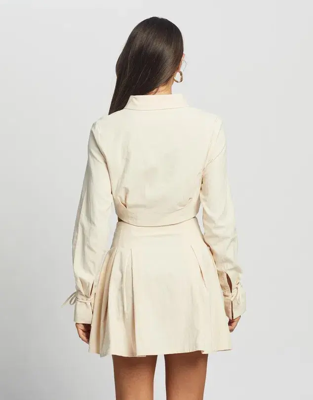 Sovere Revere Crop Shirt and Skirt Set Parchment Size 10  - Image 3