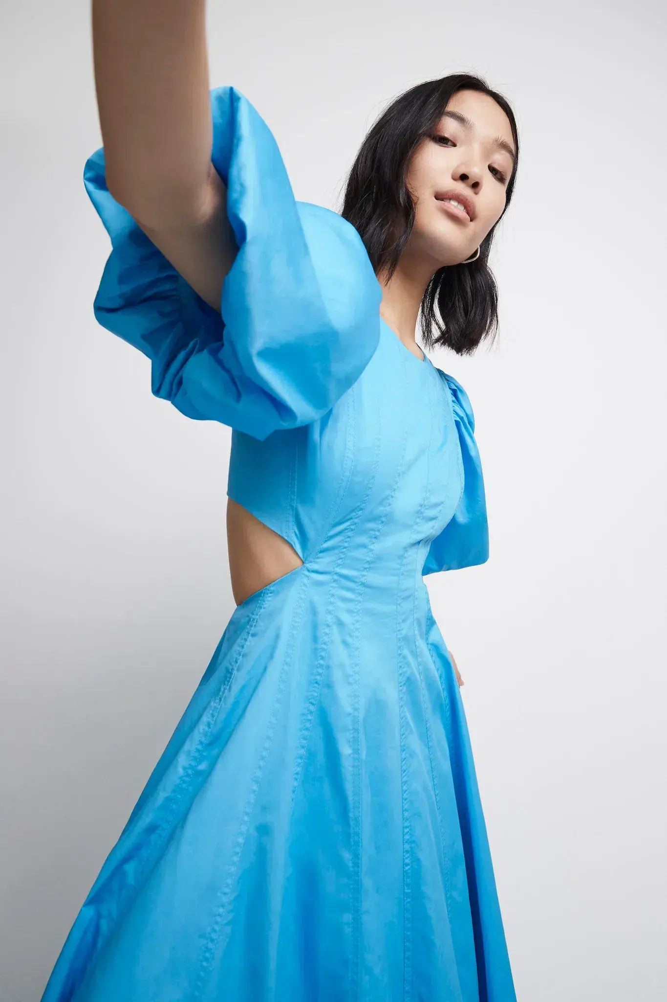 AJE Fallingwater Cut Out Midi Dress Cerulean Size 8 - Image 2