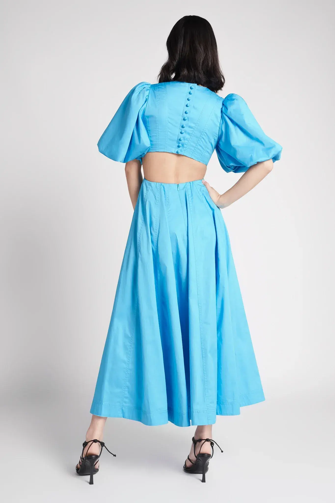 AJE Fallingwater Cut Out Midi Dress Cerulean Size 8 - Image 3