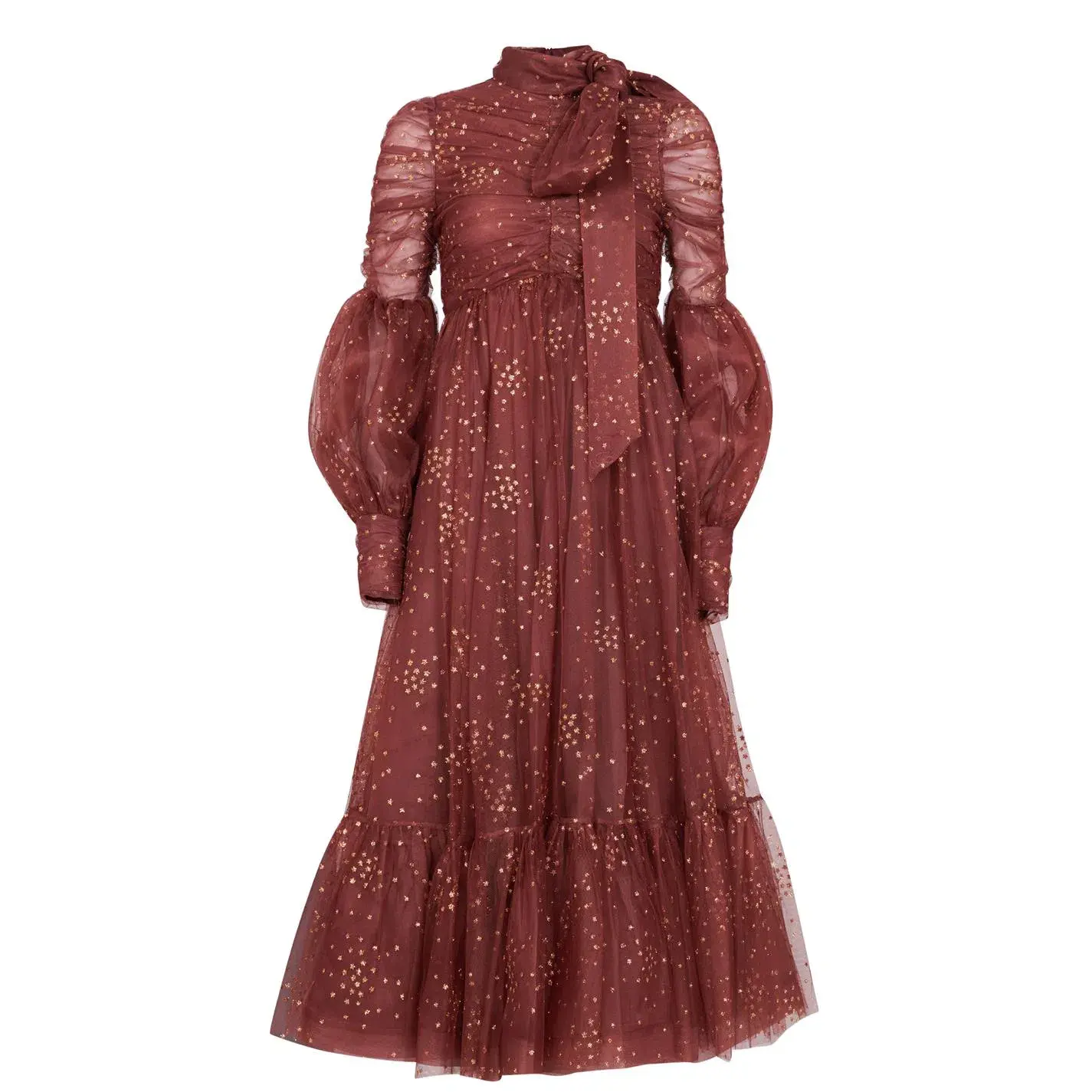 Zimmermann Tempo Ruched Glitter Gown Chocolate Brown Size 0 / Au 8 - Image 5