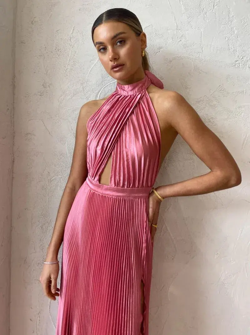 L'Idee Renaissance Split Gown Dusty Rose Size 8 - Image 2