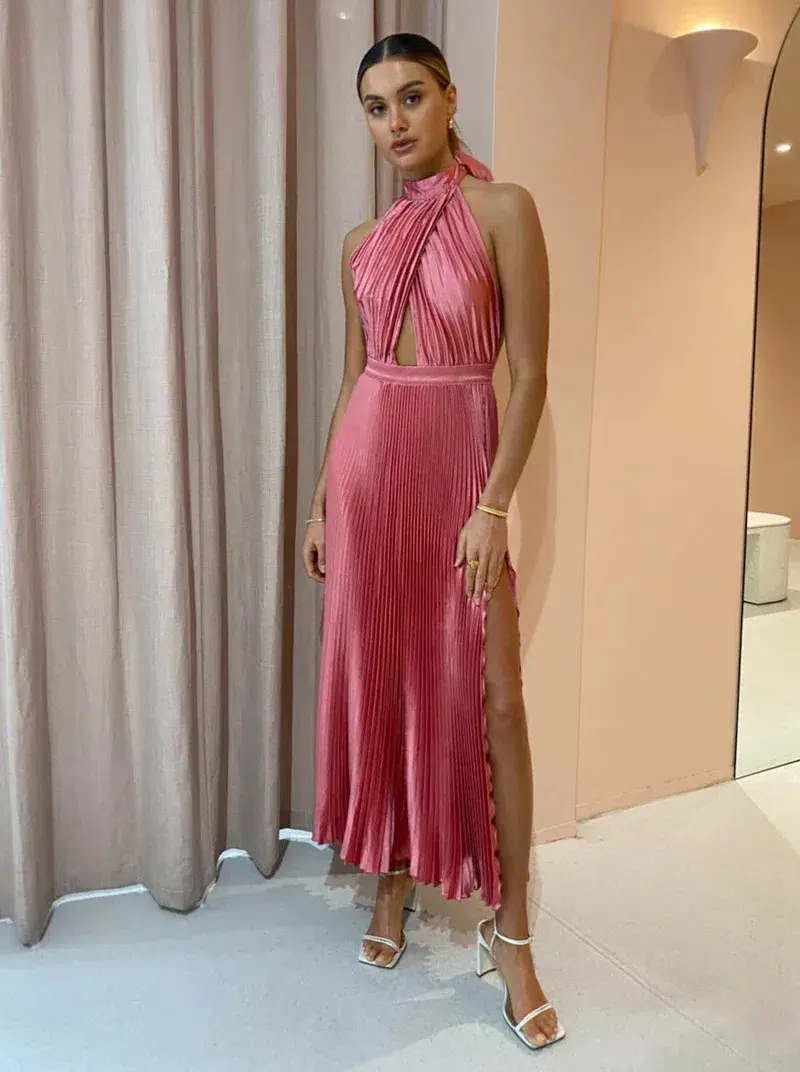 L'Idee Renaissance Split Gown Dusty Rose Size 8 - Image 1
