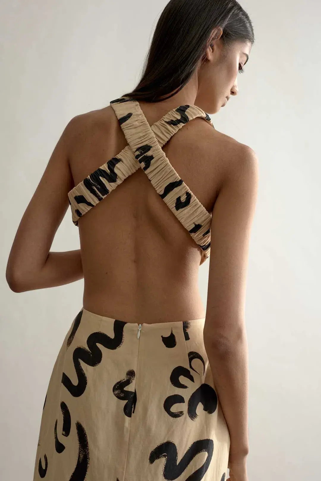 Alemais Brush Stroke Twist Dress Print Size 10 - Image 3