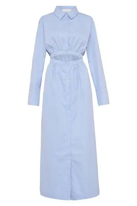 Sir the Label Ilkin Deconstructed Shirt Dress Blue Size 8 - Image 4