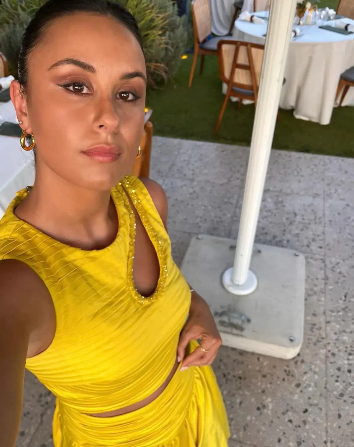 Aje The Jolie Asymmetric Cut Out Set Size 8 Sun Shower Yellow Size 8 - Image 2
