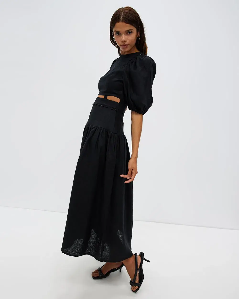AERE Button Detail Maxi Dress  - Image 2