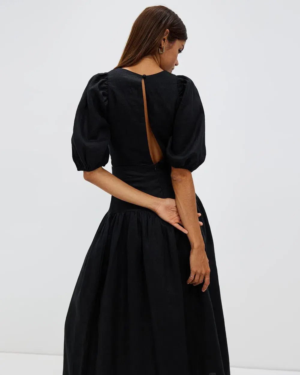 AERE Button Detail Maxi Dress  - Image 3