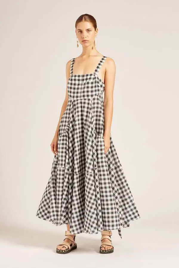 Lee Mathews Clara Sun Midi Dress Black Size 8  - Image 1