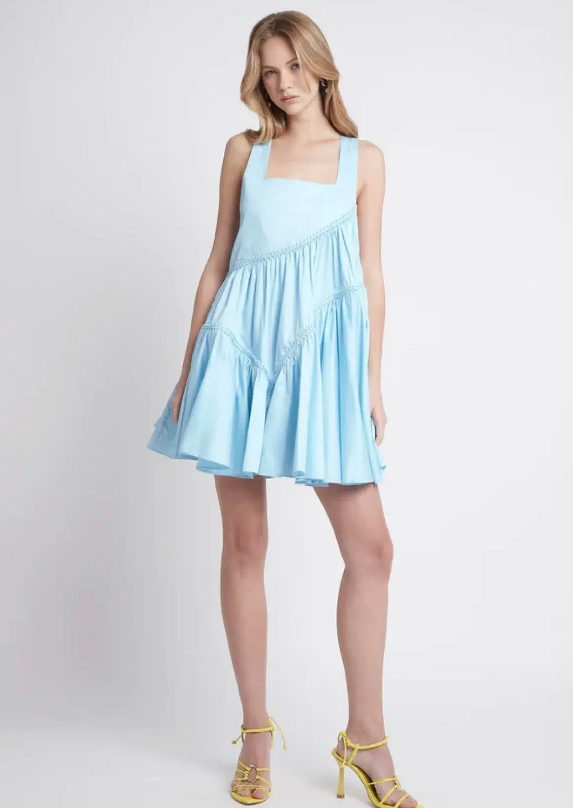 Aje Casabianca Sleeveless Braided Dress Ice Blue Size 14  - Image 1
