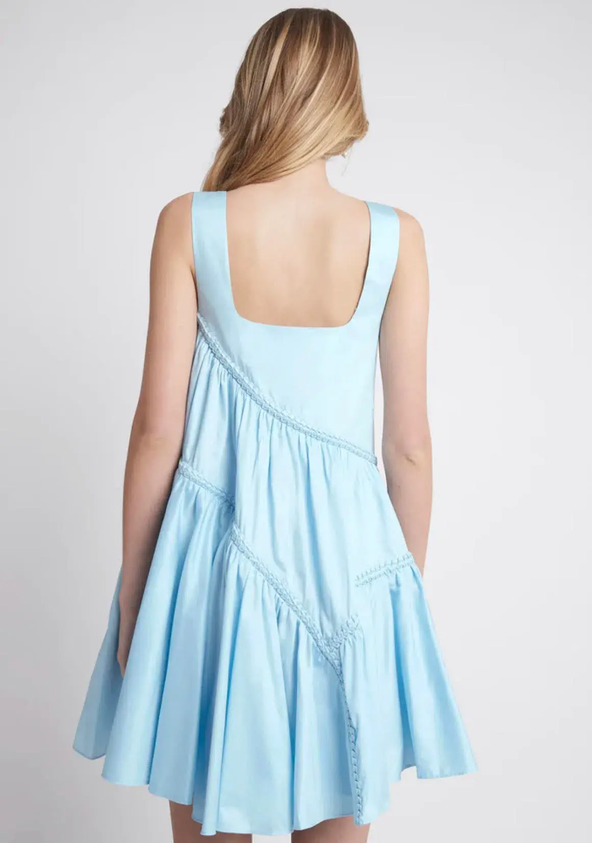 Aje Casabianca Sleeveless Braided Dress Ice Blue Size 14  - Image 4