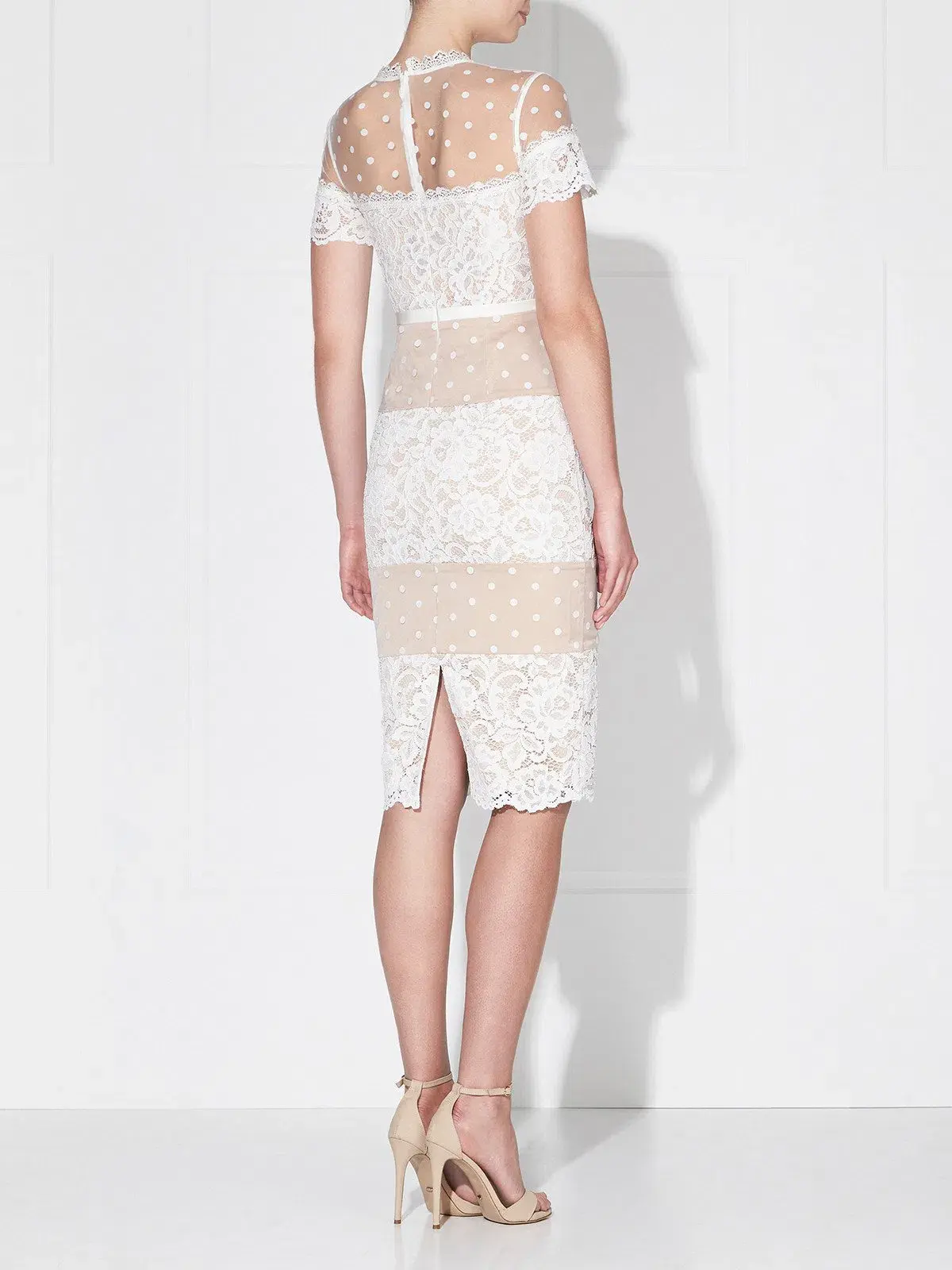 Love Honor Ava Lace Midi Dress White Nude Size 8 - Image 2