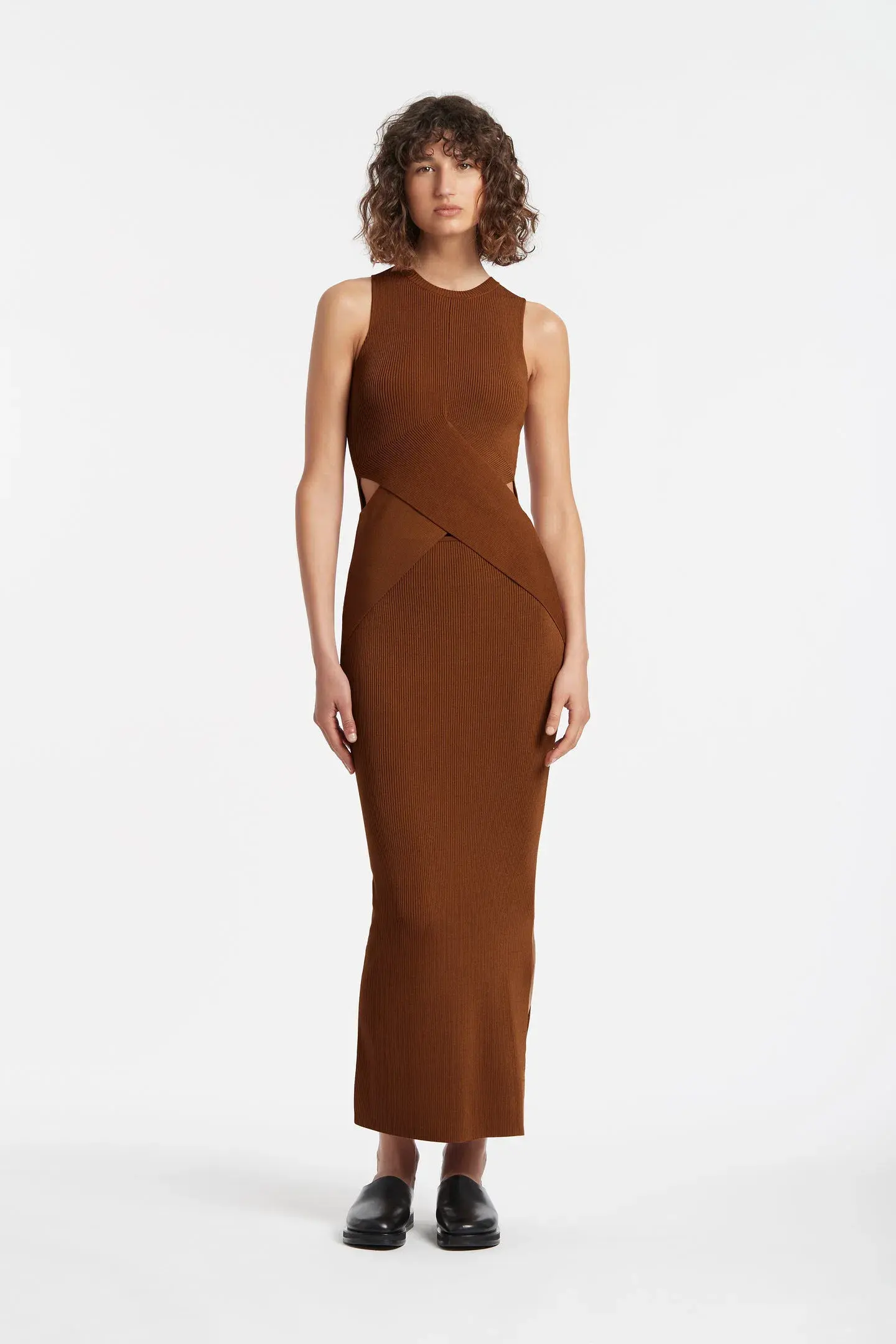 Sir the Label Hazel Josephine Sleeveless Dress in Brown Size 0 - Image 1