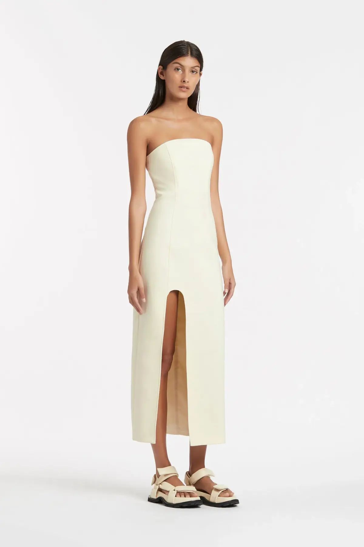 Sir The Label Marco Structured Midi Dress In Lemon Yellow Size 1 / AU 8 - Image 3