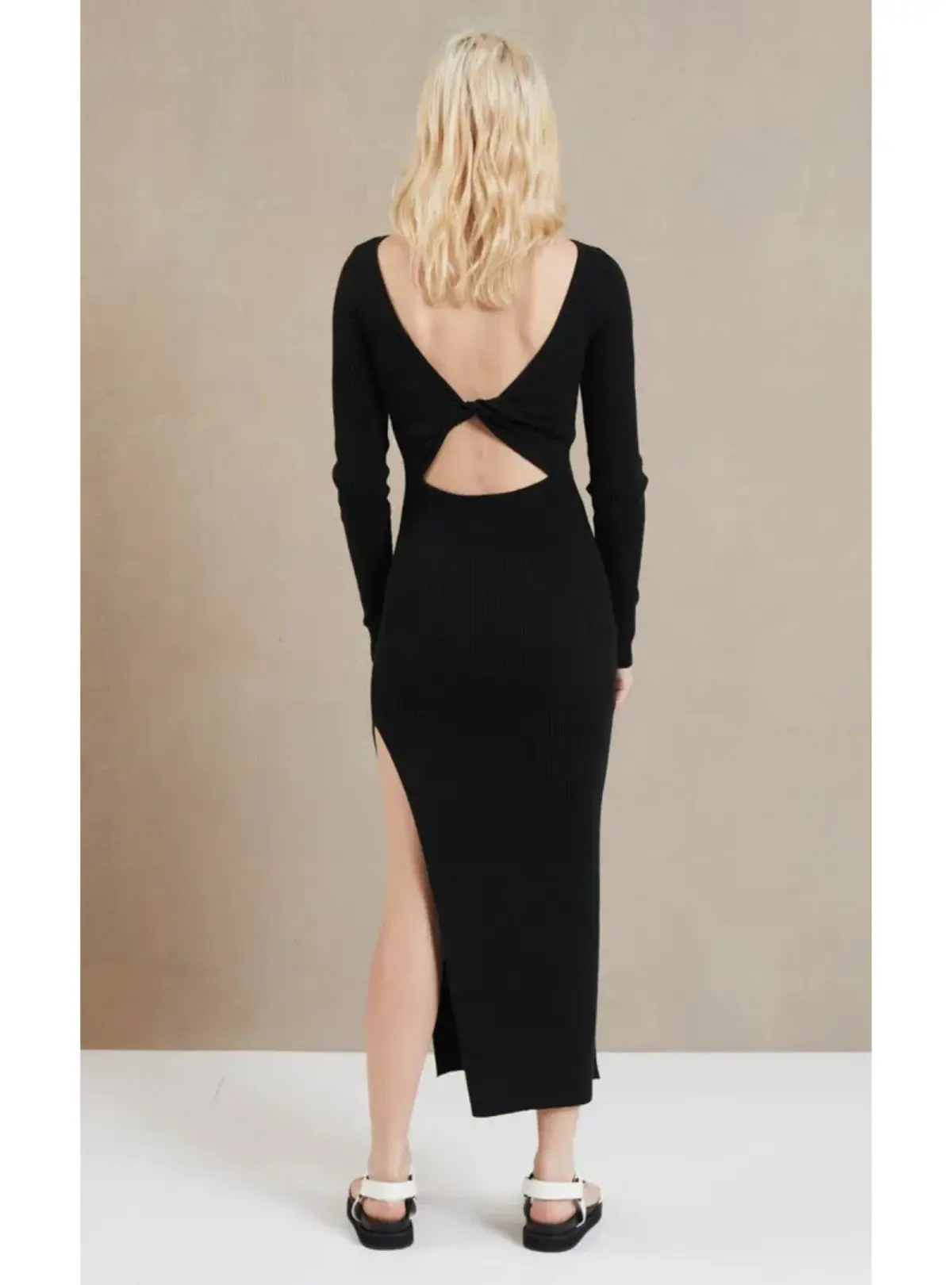 Bec & Bridge Riviera Long Sleeve Midi Dress Black Size AU 6 - Image 3