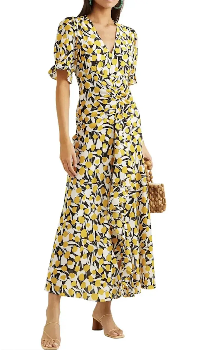 Rixo Ariel ruffled cotton and silk floral-print dress Size XXS - Image 1