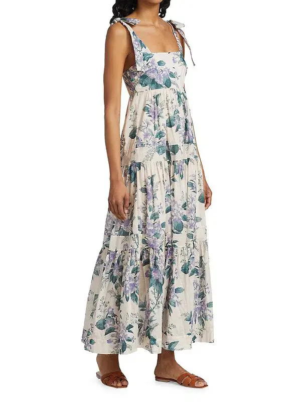 Zimmermann Cassia Tie Shoulder Dress Print Size 6 - Image 3