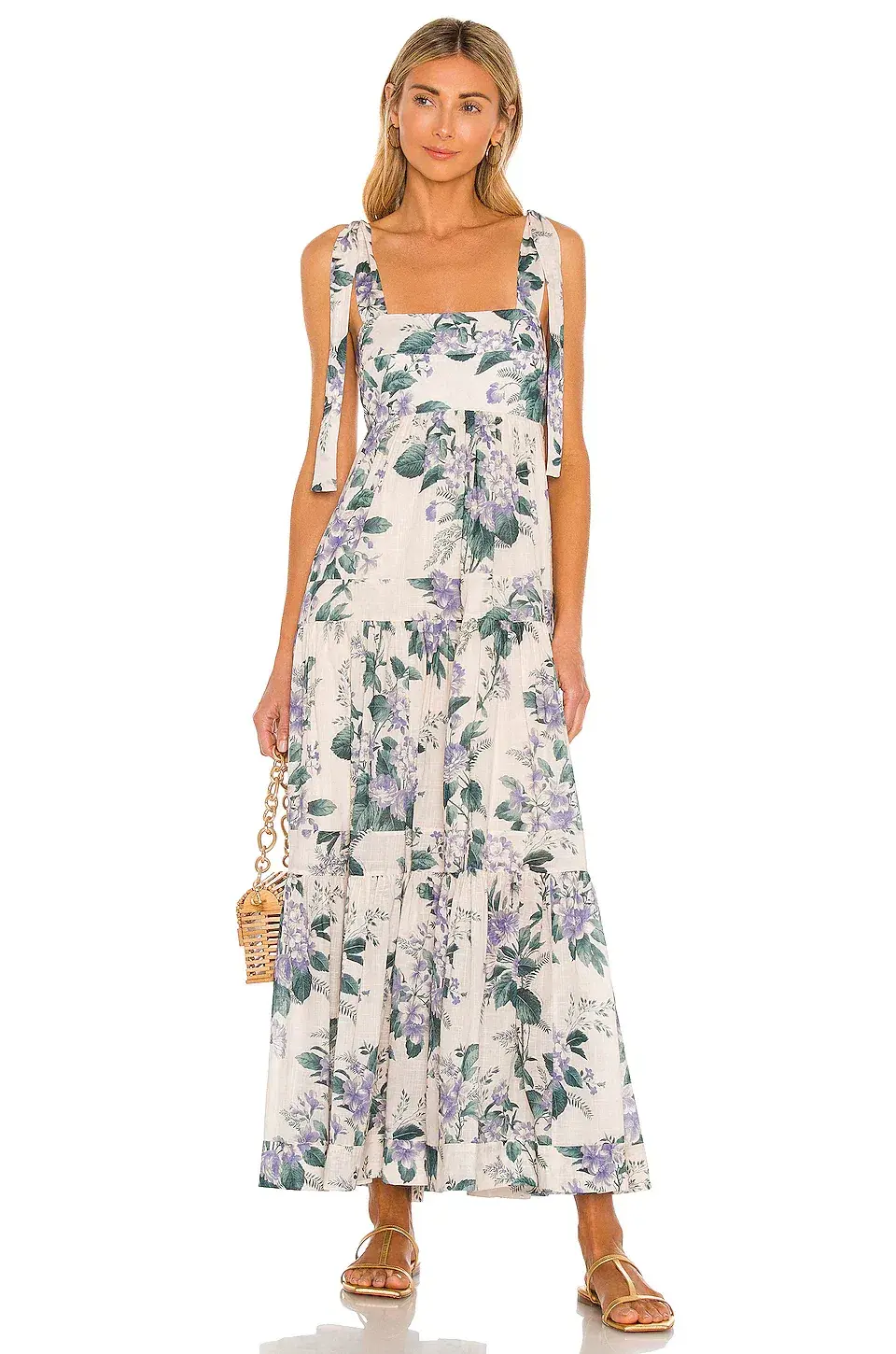 Zimmermann Cassia Tie Shoulder Dress Print Size 6 - Image 1