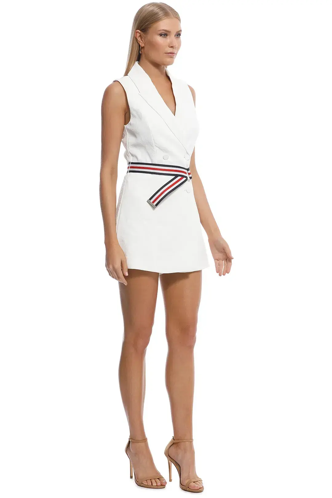 Kookai Ribbon Sleeveless Playsuit White | Size 34 - Image 2