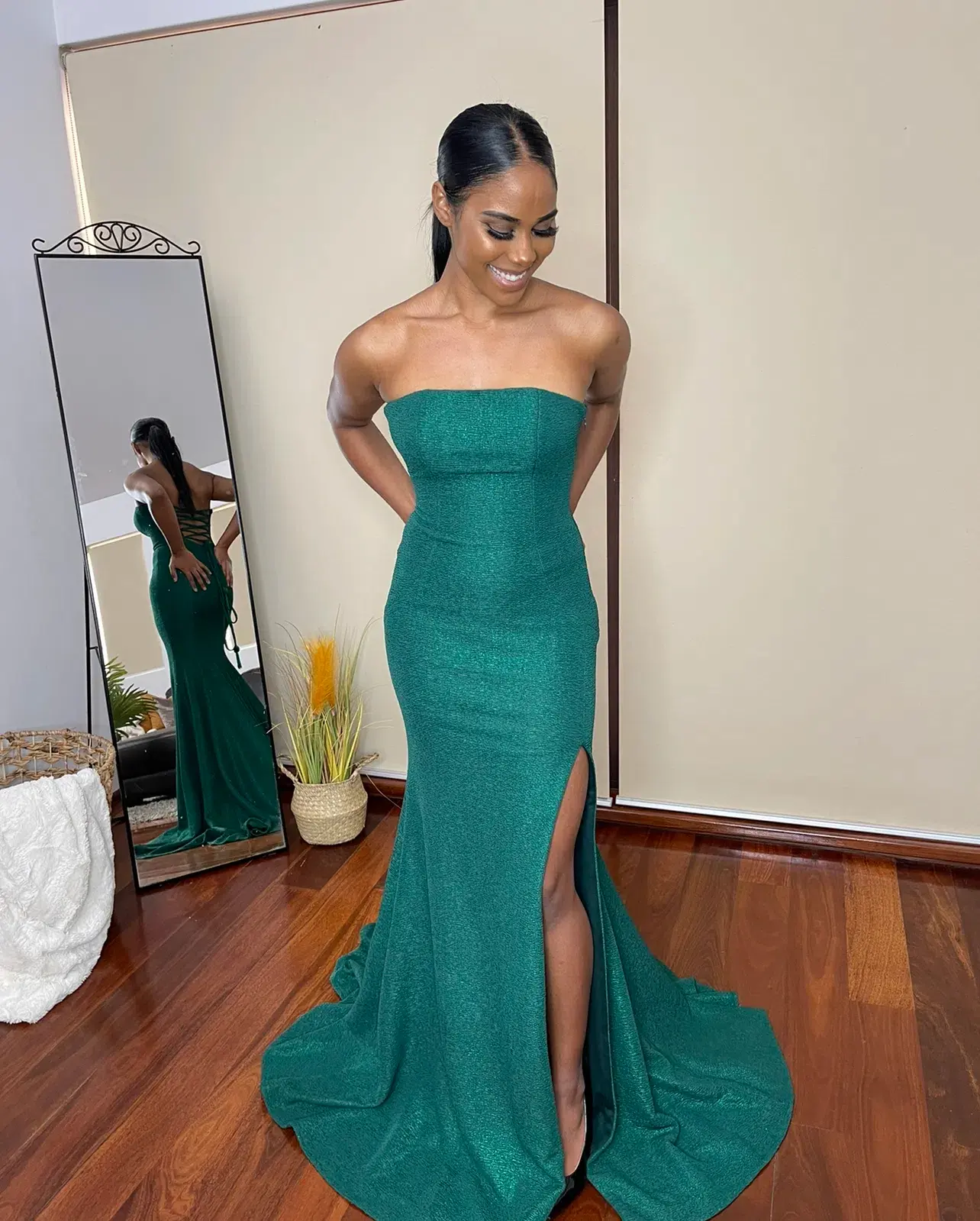 Jovani Style #8063 Strapless Dress Green Size 8 - Image 3