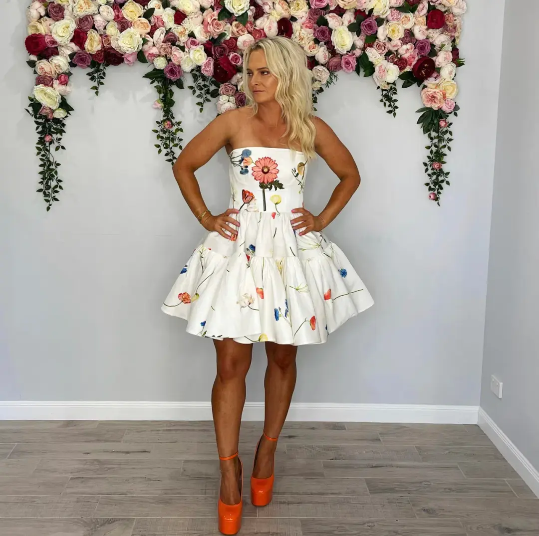 Leo and Lin The Fields Embroidered Bustier Mini Dress White Size 10 for rent on The Volte - main image