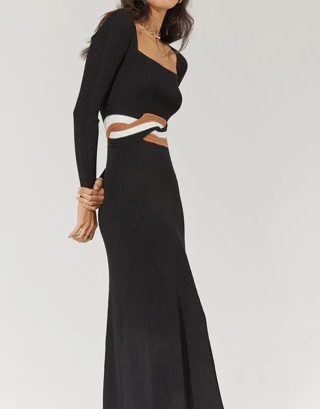 Sovere Inertia Knit Midi Dress Black Size 10 - Image 4
