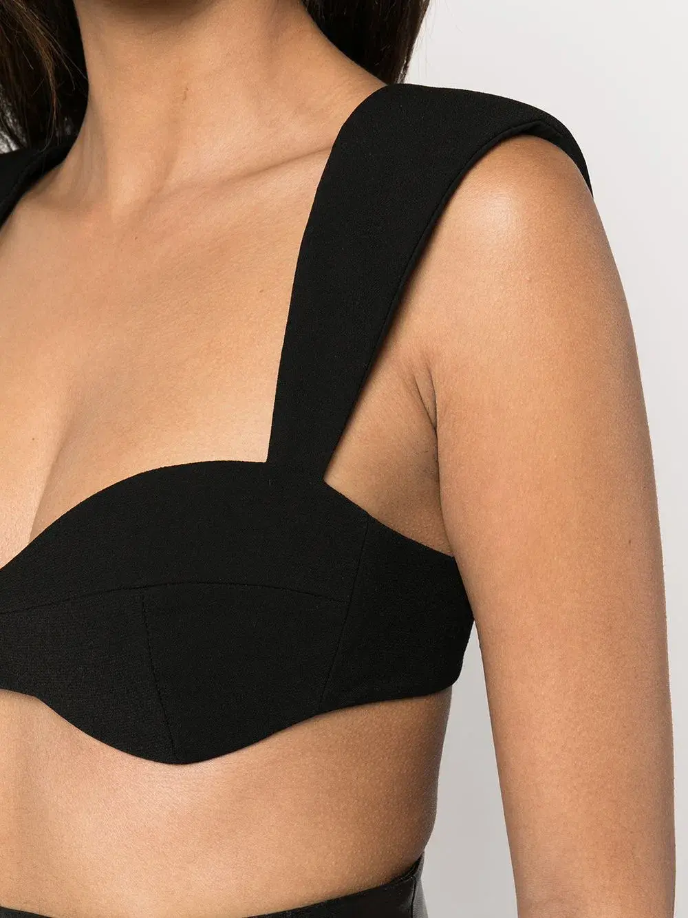 Monot Crepe Bra Top Black & Maxi Skirt White Set Size 0  - Image 2