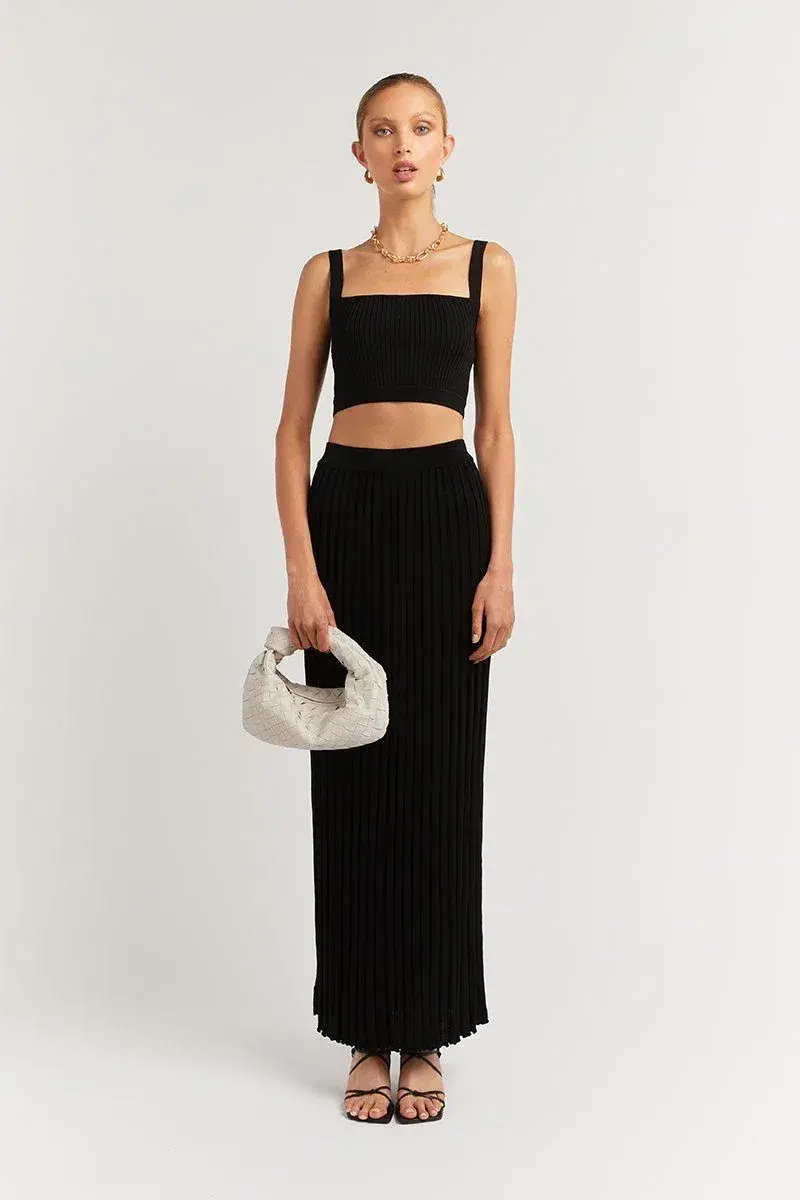 Dissh Ollie Rib Knit Set Black Size 10 for rent on The Volte - main image