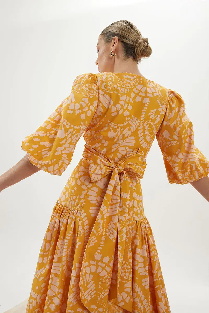 Mon Renn Monarch Midi Dress Print Size 10  - Image 2