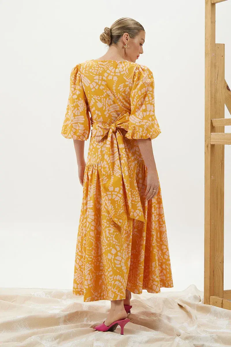 Mon Renn Monarch Midi Dress Print Size 10  - Image 3