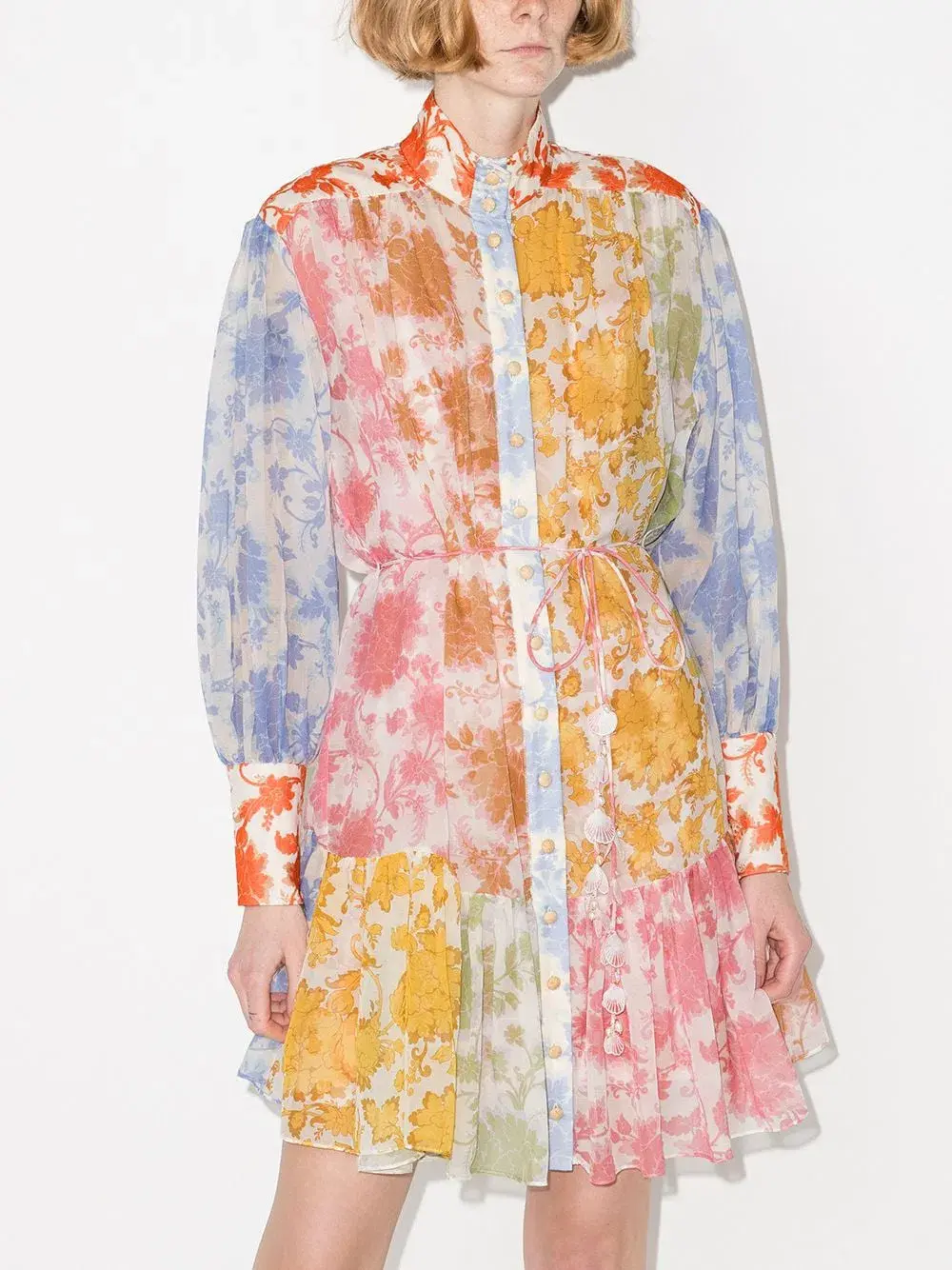 Zimmermann Postcard Lantern Mini Dress Print Size 2 for rent on The Volte - main image