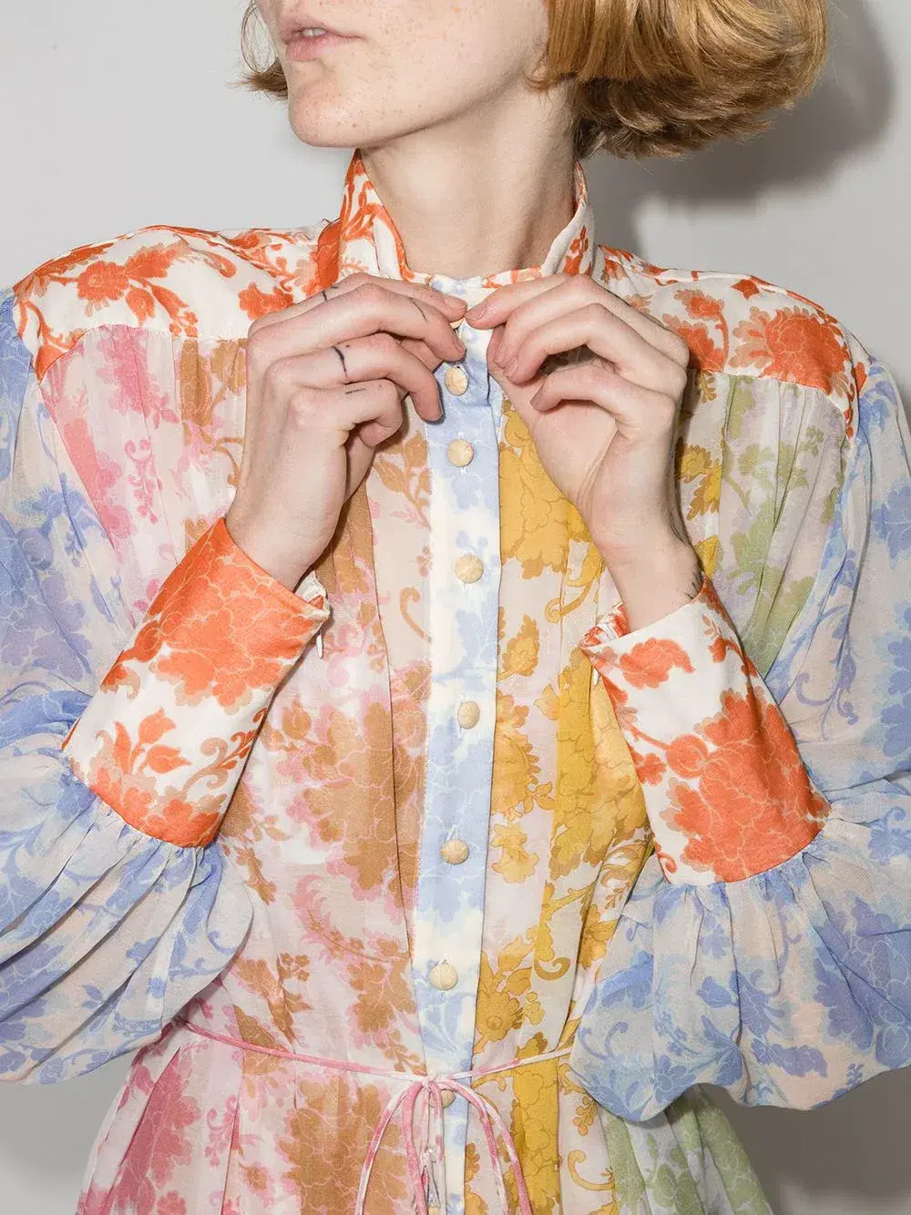 Zimmermann Postcard Lantern Mini Dress Print Size 2 for rent on The Volte - main image