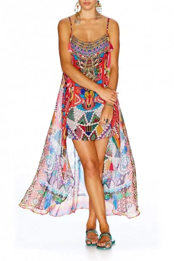 Camilla Kabuk Kiz Mini Dress with Overlay Print Size 3 for rent on The Volte - main image
