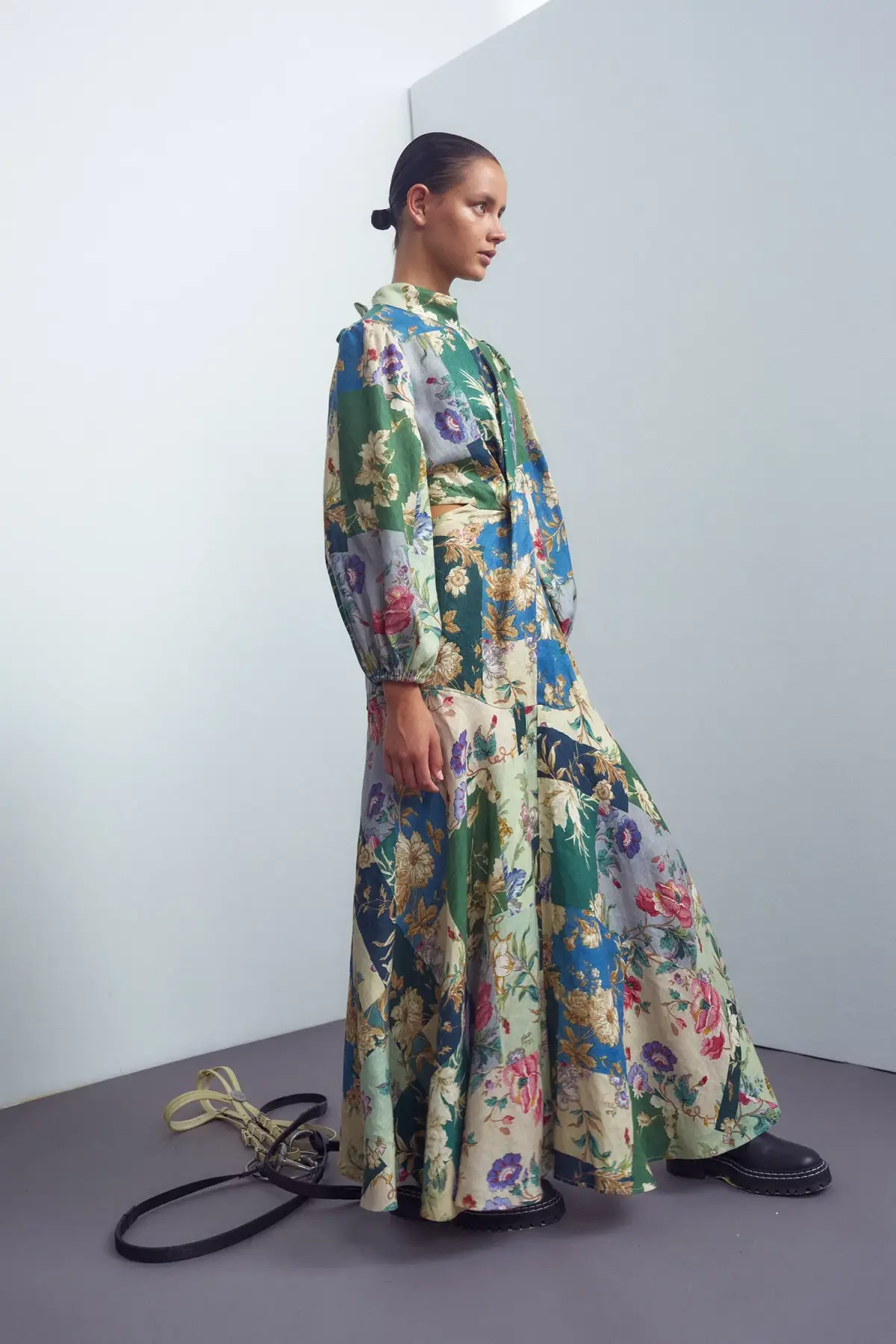 Loretta Patchwork Midi Dress Print Size 10 - Image 2