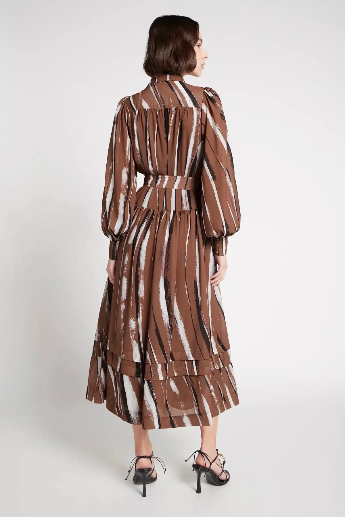 Aje Aurora Belted Midi Dress Print Size 14 - Image 2