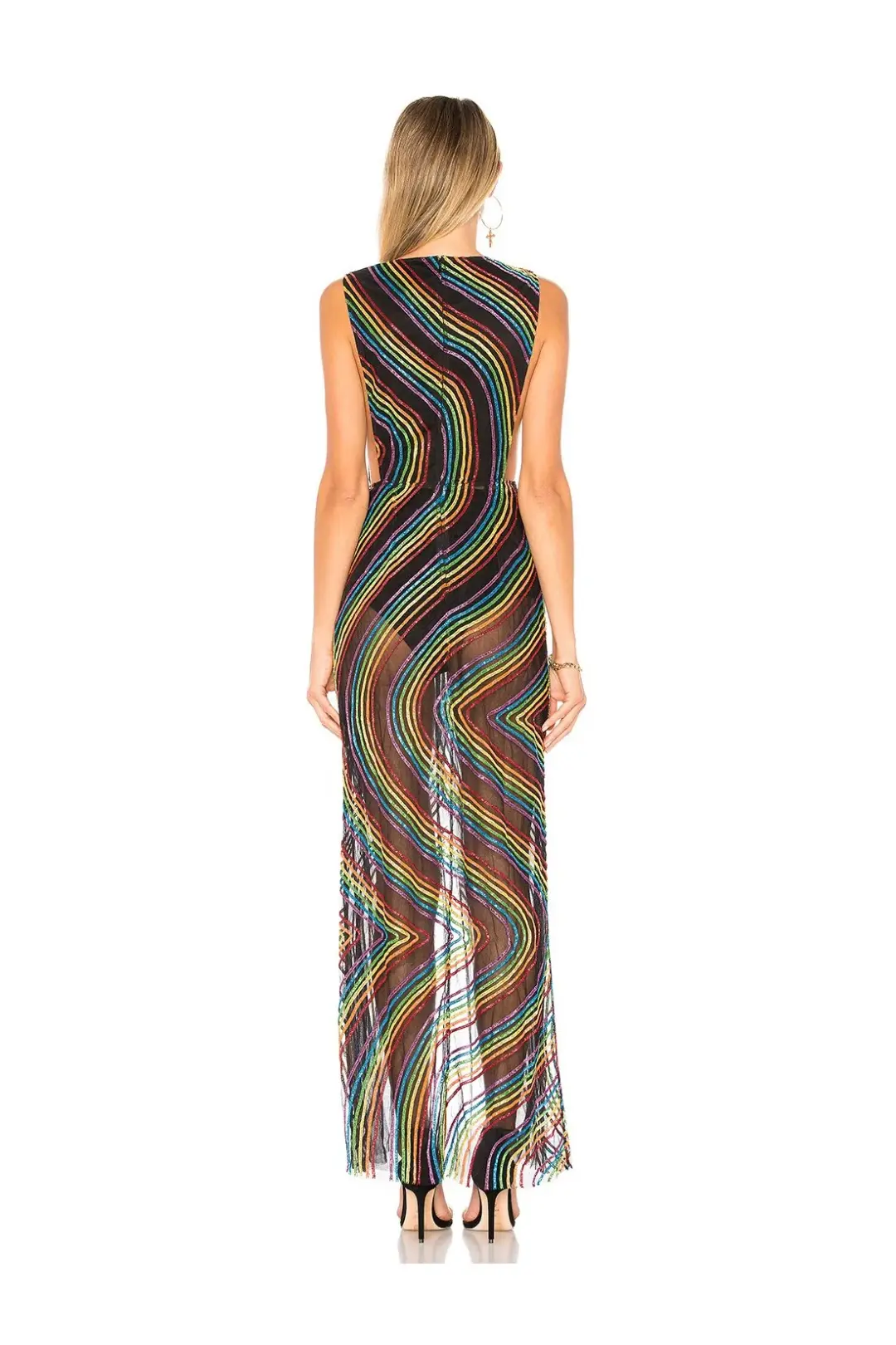 X By NBD Lilith Gown in Rainbow Black Multi Size 8 for rent on The Volte - main image