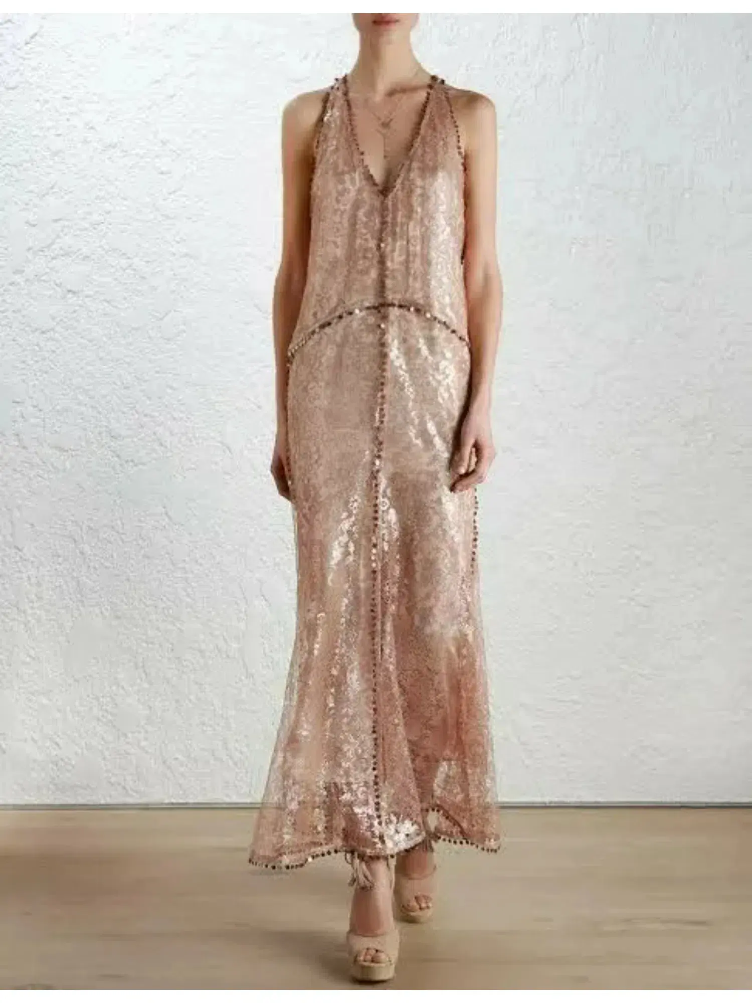 Zimmermann Lavish Mirror Lace Dress Pink Size 3 / AU 14 - Image 1