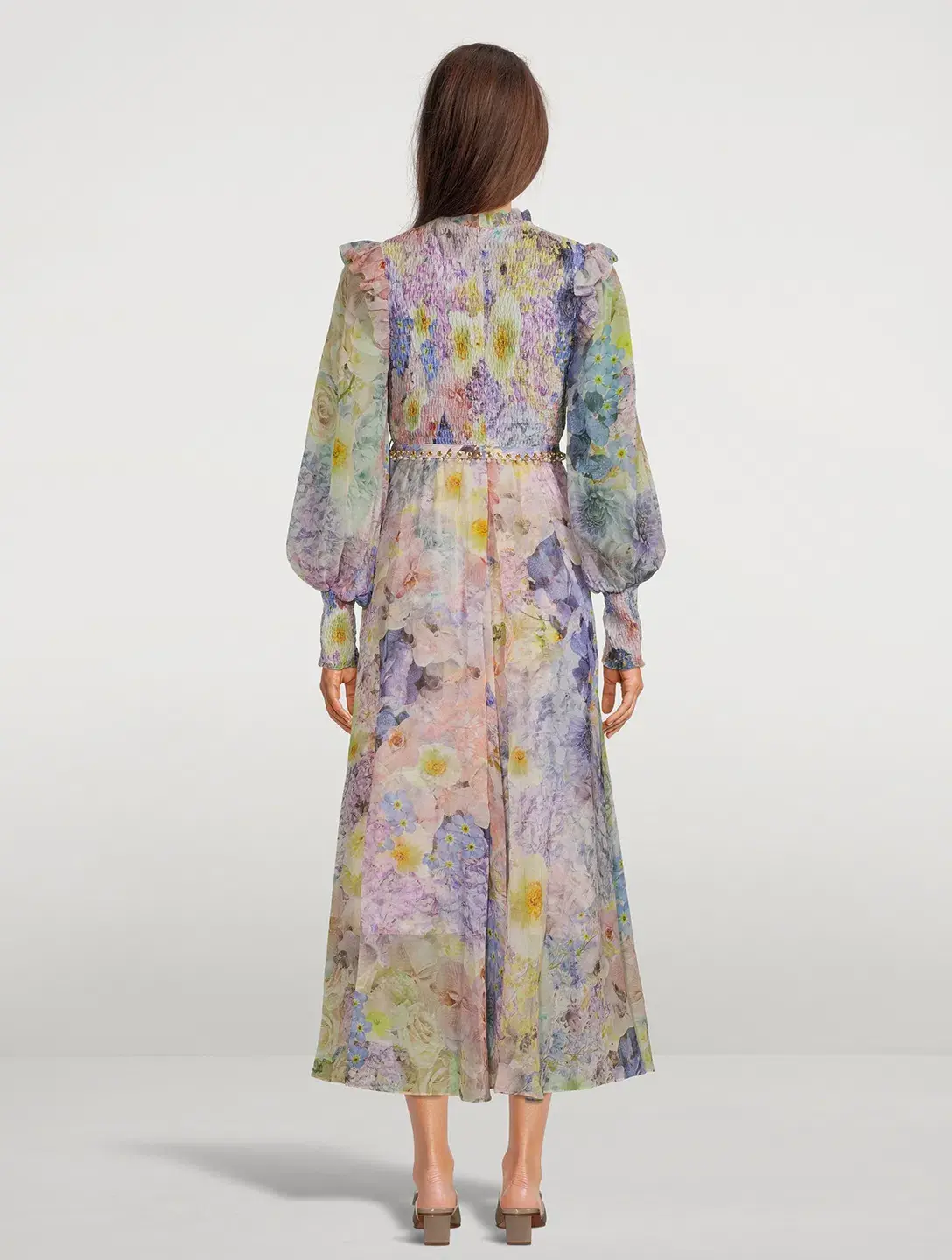Zimmermann Rhythmic Shirred Midi Dress Floral Size 1 / Au 10 - Image 2