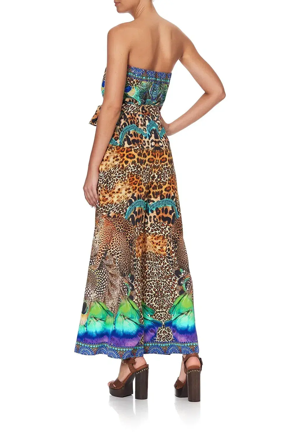 Camilla Mother Xanadu Tie Waist Strapless Jumpsuit Print Size XL - Image 3