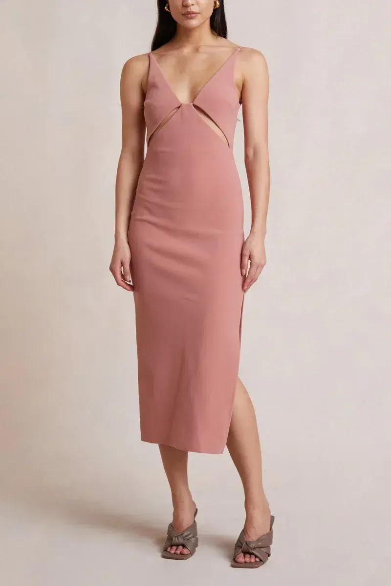 Bec & Bridge Livania Cut Out Midi Dress Pink Size 6 - Image 1