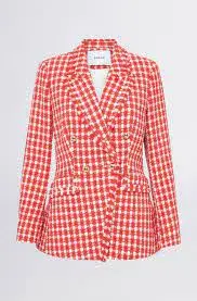 Sheike Alice Check Jacket and Skirt Set Red Size 6 - Image 2