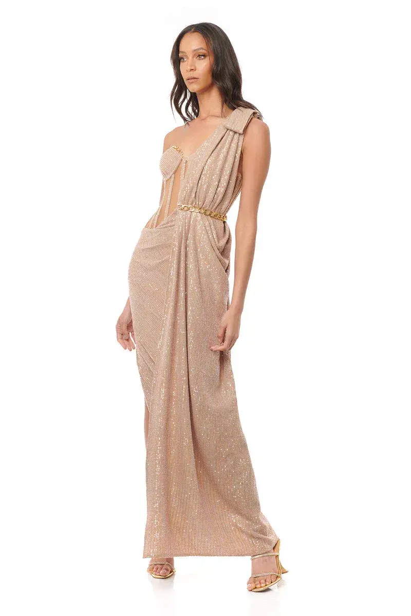 Eliya The Label Annalise Gown Beige Size 8 / S - Image 1
