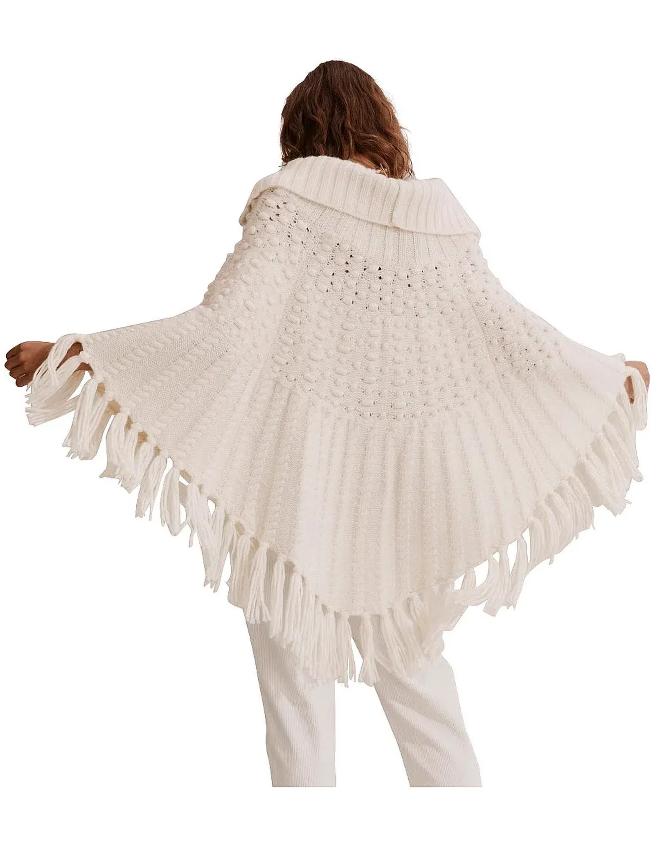 Country Road Knit High Neck Poncho Top One Size  - Image 2
