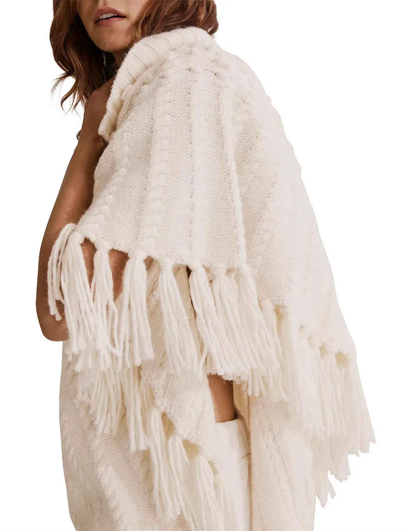 Country Road Knit High Neck Poncho Top One Size  - Image 3