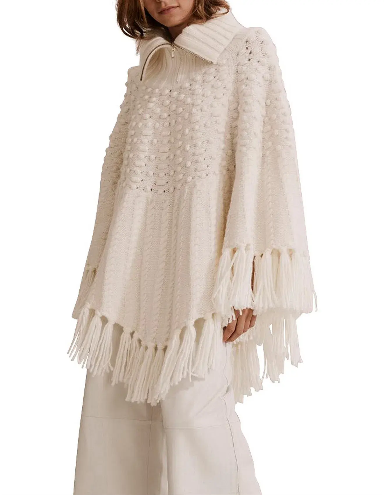 Country Road Knit High Neck Poncho Top One Size  - Image 1